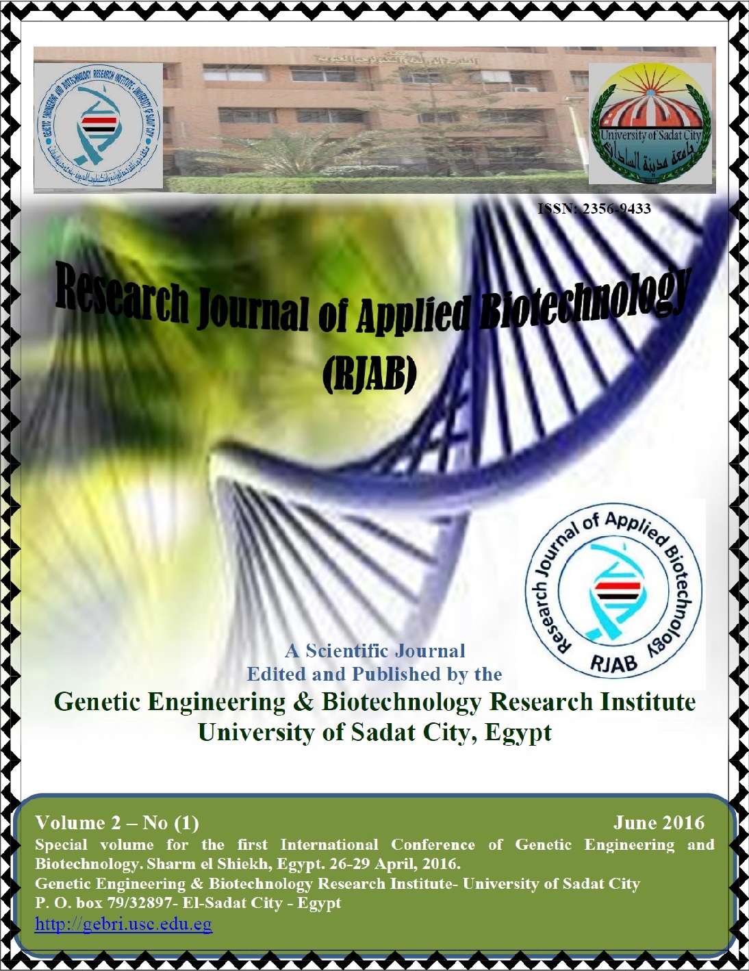 Research Journal of Applied Biotechnology Articles List